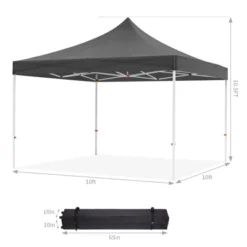 10 X 10 Pop Up Canopy Tent, Heavy Duty Outdoor Canopy With 3 Removable Sidewalls Wheeled Carry Bag, Stakes And Nails -Furniture GUEST 0030bbe1 bdfc 4fdf 9110 80813eb6d3e4
