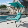 Hanging Chaise Lounge Swing Chair, Hanging Curved Chaise Lounge Chair Umbrella, Curved Steel Hammock Lounger Chairs For Patio Pool Garden Backyard -Furniture GUEST 017d791c 9547 403d 8299 d8b29e7135ea