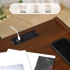 Nightstand With Charging Station, Rustic Bed Side Table With Drawer, 3-Tier Wooden Night Stand With Storage Shelf -Furniture GUEST 0237062b 7aee 42cc 86f7 c750c8568b28