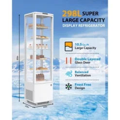 Beverage Cooler, Commercial Refrigerator - 278L Glass Door Merchandiser With LED Display, Adjustable Shelves, 4 Casters For Store/Bar/Office/Gym -Furniture GUEST 02ee42eb 50d4 4faf a662 4f5534aa0115