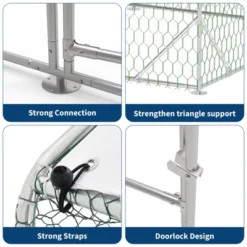 Chicken Coop, Chicken Run - 9.8'x6.5'x6.5' Large Metal Cage With Cover, Dome Roof Walk-in For Yard, Backyard, Farm -Furniture GUEST 0373ea05 ccf7 42af 850a 15461381d77b