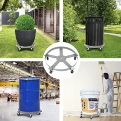 Drum Dolly Barrel Cart - Heavy Duty 5-Wheel Design W/ Dual Brakes & 500kg Capacity, Industrial Roller Trolley For Warehouse, 2 Pack -Furniture GUEST 03f97c60 b905 4dba abe0 f592db71c627