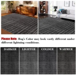 Non Slip Kitchen Rugs 8x10 Modern Black Low Pile Area Rug With Border, Stain-Resistant -Furniture GUEST 042cff30 9a73 4cd2 834e 32b71bbcf24b