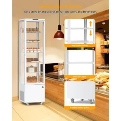 Beverage Cooler, Commercial Refrigerator - 278L Glass Door Merchandiser With LED Display, Adjustable Shelves, 4 Casters For Store/Bar/Office/Gym -Furniture GUEST 045562e0 fd76 4c9a 8ce1 c2ee22621f6c