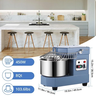 Stand Mixer, 450W Food Mixer With 3 Speeds - Stainless Steel Bowl & Safety Guard For Bakeries, Pizza Restaurants 3 Stand Mixer, 450W Food Mixer With 3 Speeds - Stainless Steel Bowl & Safety Guard For Bakeries, Pizza Restaurants