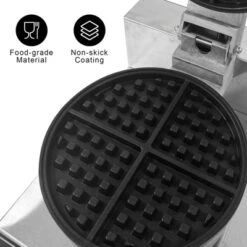 Waffle Maker, Stainless Steel Electric Waffle Machine - 1200W Single Head With Non-Stick Coating For Home & Commercial Use
