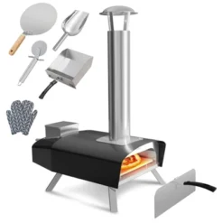 12-Inch Stainless Steel Outdoor Pizza Oven With Wood Pellet And Pizza Stone - Portable Wood Fired Pizza Stove -Furniture GUEST 05bfce8f 3a8f 45c5 98f0 811e726113f4