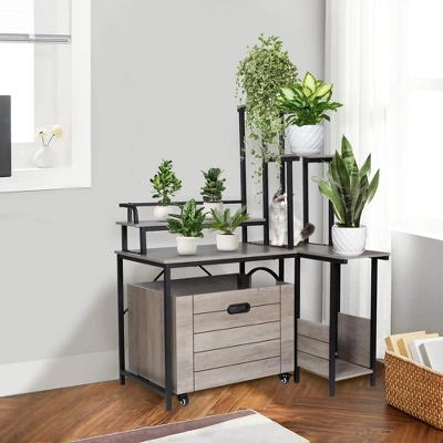 Cat Litter Box Enclosure Furniture With 3-Tier Storage Shelves, Wooden Large Hidden Litter Box Furniture, Modern Style Cat Washroom ,Grey 11 Cat Litter Box Enclosure Furniture With 3-Tier Storage Shelves, Wooden Large Hidden Litter Box Furniture, Modern Style Cat Washroom ,Grey - Image 9