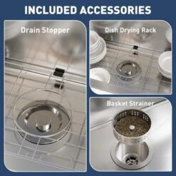 Drop In Kitchen Sink,Stainless Steel Kitchen Single Bowl Sinks, Modern Top Mount 16 Gauge Workstation Sink- With Pull-Down Faucet For Bar -Furniture GUEST 06c8bb78 9405 44ee 8ea3 6f3352f7f64f