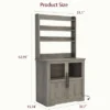 Bakers Rack With Storage Cabinet, Microwave Stand With Power Outlets, Farmhouse Bakers Rack With Thick Table Top, Small Kitchen Pantry For Kitchen