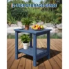 TROPOW Outdoor Side Table 18 X 15 Inch, HDPE 2-Tier Patio Side Tables For Outside, All-Weather End Table For Patio Pool Deck Indoor Backyard -Furniture GUEST 0815deb6 778d 4cba 97a1 b1de5bd2bc4a