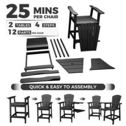 Outdoor Recycled Poly Adirondack Barstools With Connecting Tray, Tall Adirondack Chairs Bar Chairs For Deck, Patio Bar Stool Chair Set Of 2 14 Outdoor Recycled Poly Adirondack Barstools With Connecting Tray, Tall Adirondack Chairs Bar Chairs For Deck, Patio Bar Stool Chair Set Of 2 -Furniture GUEST 0890d02a 366e 4463 a4ac 17a09b243caa