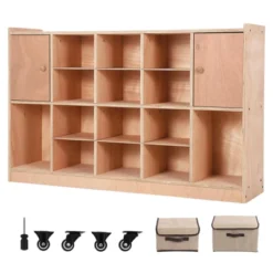 TROPOW Organizer Cubes With 2 Anti-Flip Fittings, 4 Castors And 2 Boxes For Home, School, Kindergarten, Natural 15 TROPOW Organizer Cubes With 2 Anti-Flip Fittings, 4 Castors And 2 Boxes For Home, School, Kindergarten, Natural -Furniture GUEST 08af388d 327b 4fff 84d8 928fde935d2a