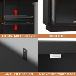 TROPOW Sideboard Buffet Cabinet With Storage, Large Sideboard Cabinet With 4 Fluted Glass Doors, Adjustable Shelf -Furniture GUEST 08db9074 5a45 4282 a75e 5ba65c8f9ee0