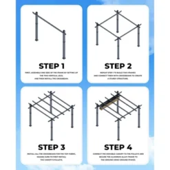 Pergola, 10x10 Ft Modern Aluminum Outdoor Pergola With Adjustable Canopy - Khaki Gazebo For Backyard Deck -Furniture GUEST 0ac8c745 26e3 4cb7 afe5 bc44990f6069
