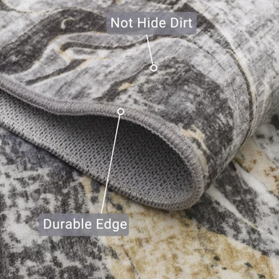 8x10 Rugs Washable Modern - Abstract Grey Area Rug For Living Room, Non-Shedding Low Pile Carpet, Easy Clean 5 8x10 Rugs Washable Modern - Abstract Grey Area Rug For Living Room, Non-Shedding Low Pile Carpet, Easy Clean - Image 3