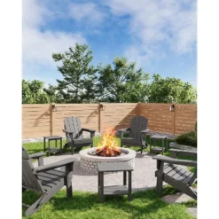 TROPOW Outdoor Side Table 18 X 15 Inch, HDPE 2-Tier Patio Side Tables For Outside, All-Weather End Table For Patio Pool Deck Indoor Backyard -Furniture GUEST 0be98175 0047 4665 b314 d935fbe8949f