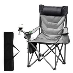 Oversized Padded Camping Chairs, Hevy Duty Folding Camp Chair - Comfortable Camping Chair With High Back & Pillow, 1 Pack -Furniture GUEST 0cdd23a4 e6c6 4882 9618 dfde42e48b19