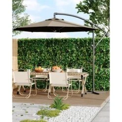 10 FT Cantilever Umbrella, Outdoor Offset Patio Umbrella With Easy Tilt Adjustment, 8 Ribs, UV Protection For Backyard, Lawn, Garden -Furniture GUEST 10176525 44a0 4f55 8c46 9cdb4fea90ff