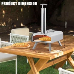 Portable Pizza Oven Outdoor, 12" Wood Pellet Pizza Ovens With Pizza Stone & Storage Bag & Pizza Peel, Stainless Steel Pizza Maker Grill -Furniture GUEST 108db23e 618e 46d5 b626 7318d35cb41c