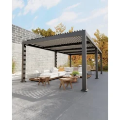 All-Aluminum Louvered Pergola 12"x 24", Outdoor Pergola With Adjustable Louvered Roof, Reinforced Aluminum Frame, Hardtop Gazebo -Furniture GUEST 12887246 2080 476a 95f8 34ea3af26f25