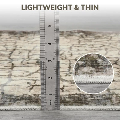 Washable Runner Rugs 2x6 For Hallway ¨C Non-Slip Abstract Carpet, Soft Kitchen Entryway Rug, Low Pile Indoor Modern Rug For Bedroom, Camel 5 Washable Runner Rugs 2x6 For Hallway ¨C Non-Slip Abstract Carpet, Soft Kitchen Entryway Rug, Low Pile Indoor Modern Rug For Bedroom, Camel - Image 3