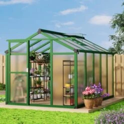 TROPOW 6x10 FT Polycarbonate Greenhouse For Outdoors, Heavy Duty Aluminum Frame, Single Swing Door, Adjustable Vent Windows, Green House For Garden -Furniture GUEST 12c2eb7f e9e8 4b5e b39a 7166631d9c67