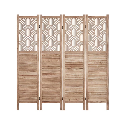 TROPOW 4 Panel Wooden Room Dividers, 67 In Tall Folding Portable Partition Privacy Screen, Free Assembled Freestanding Partition, Separators Divider 7 TROPOW 4 Panel Wooden Room Dividers, 67 In Tall Folding Portable Partition Privacy Screen, Free Assembled Freestanding Partition, Separators Divider - Image 5