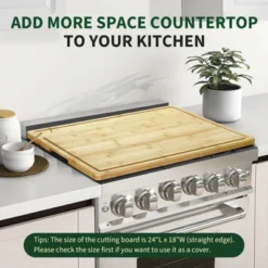 Extra Large Bamboo Cutting Board, Reversible Curved Butcher Block With Deep Juice Groove, Kitchen Chopping Board And Serving Tray -Furniture GUEST 1329c8ba 0409 4960 8d14 97786f7bc267