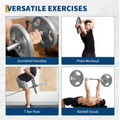 Cast Iron Weight Plates Set 1 Inch, 2.5 Lbs/5 Lbs/10 Lbs/25 Lbs Bumper Plates For Home Gym, Strength Training & Weightlifting (Single,Pairs,Sets)