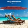 15FT Extra Large Rectangular Patio Umbrella, Outdoor Double Sided Rectangular Market Umbrella With Stand, With Base, Heavy Duty Cantilever Design -Furniture GUEST 140d9654 e5ab 449e b520 ce44d4334734