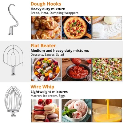 Commercial Food Mixer 10Qt, 600w Commercial Mixer With 3 Speed Adjustment And Stainless Steel Bowl 7 Commercial Food Mixer 10Qt, 600w Commercial Mixer With 3 Speed Adjustment And Stainless Steel Bowl - Image 5