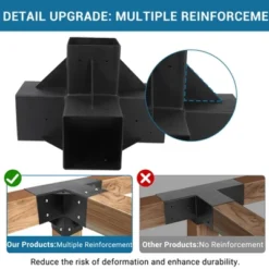 Pergola Brackets, 6''x6'' Pergola Kits - 4-Way Heavy Duty Corner Brackets For Wood Beams, Easy Assembly For Gazebos Patio Log Cabins -Furniture GUEST 14dabd1d 7c88 46ee 92cb 7ecd187ed299