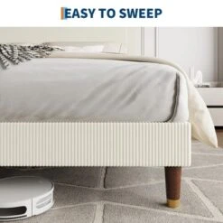 Bed Frame Upholstered Platform Size Bed With Fabric Headboard, Non-Slip And Noise-Free, Wooden/Metal Slats Support -Furniture GUEST 153b6f0f 098d 4067 84f7 4b58b0851777