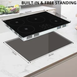 Induction Cooktop, 30 Inch 4 Burner Drop In Electric Stovetop - 240V 7800W With Sensor Touch Control, Child Safety Lock Black -Furniture GUEST 1572d61b 1c42 4c23 a93f 2defcb63c3d2