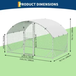 Chicken Coop, Chicken Run - 9.8'x6.5'x6.5' Large Metal Cage With Cover, Dome Roof Walk-in For Yard, Backyard, Farm -Furniture GUEST 15e0306a 563f 4b34 9fa3 d5bcb40d9494