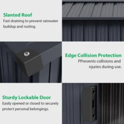 TROPOW 8x12 FT Outdoor Storage Shed, Metal Garden Shed With Lockable Door,and Sloped Roof, Utility Metal Tool Storage Sheds For Backyard, Gray 11 TROPOW 8x12 FT Outdoor Storage Shed, Metal Garden Shed With Lockable Door,and Sloped Roof, Utility Metal Tool Storage Sheds For Backyard, Gray -Furniture GUEST 160261cf a597 4fc4 8b21 c6b37bc202c6