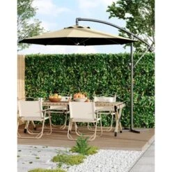 10 FT Cantilever Umbrella, Outdoor Offset Patio Umbrella With Easy Tilt Adjustment, 8 Ribs, UV Protection For Backyard, Lawn, Garden -Furniture GUEST 16de96d3 af32 40d6 8aa6 78b42d236524