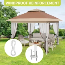 Pop Up Gazebo, Outdoor Canopy Tent With Mosquito Netting, Pop Up Canopy Tent With Curtains/Adjustable Height/Wheeled Carrying Bag -Furniture GUEST 16ede6a4 5378 4de9 8e04 96ec5e8ded1f