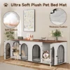 71" Large Dog Crate Furniture For 2 Dogs, Wooden Double Dog Crate With Door, Indoor Dog Kennel TV Stand With Divider And Cushion For Large Medium Dogs -Furniture GUEST 186e220f 677e 40b7 bde8 15b89e726c78