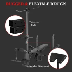 Weight Bench, Foldable Bench - Adjustable Workout Bench With Leg Extension, Rack & Preacher Curl Pad For Home Gym Strength Training -Furniture GUEST 1aa9a0e3 bca5 4543 8fab f3378019205a