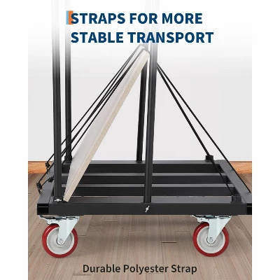 TROPOW Folding Table Cart, 1800LBS Capacity Heavy Duty Steel Table Dolly With 5" PU Swivel Wheels, Adjustable Drywall Dolly Cart With Locking System 6 TROPOW Folding Table Cart, 1800LBS Capacity Heavy Duty Steel Table Dolly With 5" PU Swivel Wheels, Adjustable Drywall Dolly Cart With Locking System - Image 4