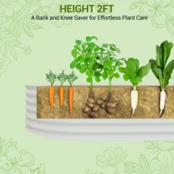 Galvanized Raised Garden Bed Outdoor, 24" Tall Metal Planter Box For Flowers Herbs Vegetables -Furniture GUEST 1b2a754f 9cc4 49cc a4e7 99363747c054