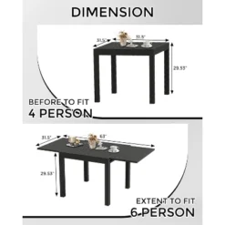 Patio Extendable Dining Table For 4-6,Aluminum Outdoor Dining Table 31.5-63 For Backyard Porch, Deck -Furniture GUEST 1ba822a5 20dc 4bec 93dc 87993767cb7e