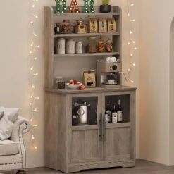 Bakers Rack With Storage Cabinet, Microwave Stand With Power Outlets, Farmhouse Bakers Rack With Thick Table Top, Small Kitchen Pantry For Kitchen 15 Bakers Rack With Storage Cabinet, Microwave Stand With Power Outlets, Farmhouse Bakers Rack With Thick Table Top, Small Kitchen Pantry For Kitchen -Furniture GUEST 1c056a6e 8986 4165 b452 e4ba84d96dde