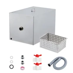 Commercial Grease Trap, 8 Lbs Stainless Steel Interceptor With Side Inlet, 5 GPM Grease Interceptor Trap -Furniture GUEST 1c27535d 11f2 4489 b960 bcf06d3296ea