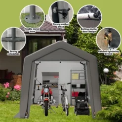 Outdoor Portable Storage Shelter Shed, Waterproof And UV Resistant Portable Garage Kit Tent With Rolled Up Zipper Doors & Vents Carport 12 Outdoor Portable Storage Shelter Shed, Waterproof And UV Resistant Portable Garage Kit Tent With Rolled Up Zipper Doors & Vents Carport -Furniture GUEST 1c288554 10fd 46ef b341 4b27ae9eb43b
