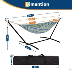 Instant-Setup 2-Person Hammock With Reinforced Steel Frame – Portable Outdoor Lounger For Garden, Camping&Beach(450lb Capacity + Quick-Fold Carry Bag -Furniture GUEST 1d069304 a84c 4ac1 96d8 97ae00729dd2