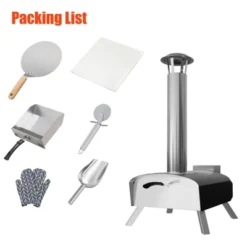 12-Inch Stainless Steel Outdoor Pizza Oven With Wood Pellet And Pizza Stone - Portable Wood Fired Pizza Stove -Furniture GUEST 1d1cc7a8 6a72 4c9f a884 3c859117b7c5
