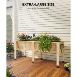 TROPOW Raised Garden Bed With Legs, Elevated Wooden Planter Box